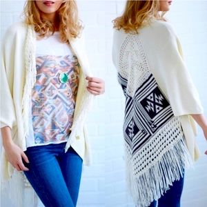 House of Harlow | Fringe Aztec Knitted Sweater